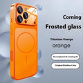Tempered glass magnetic phone case for iPhone with frosted surface in multiple colour options