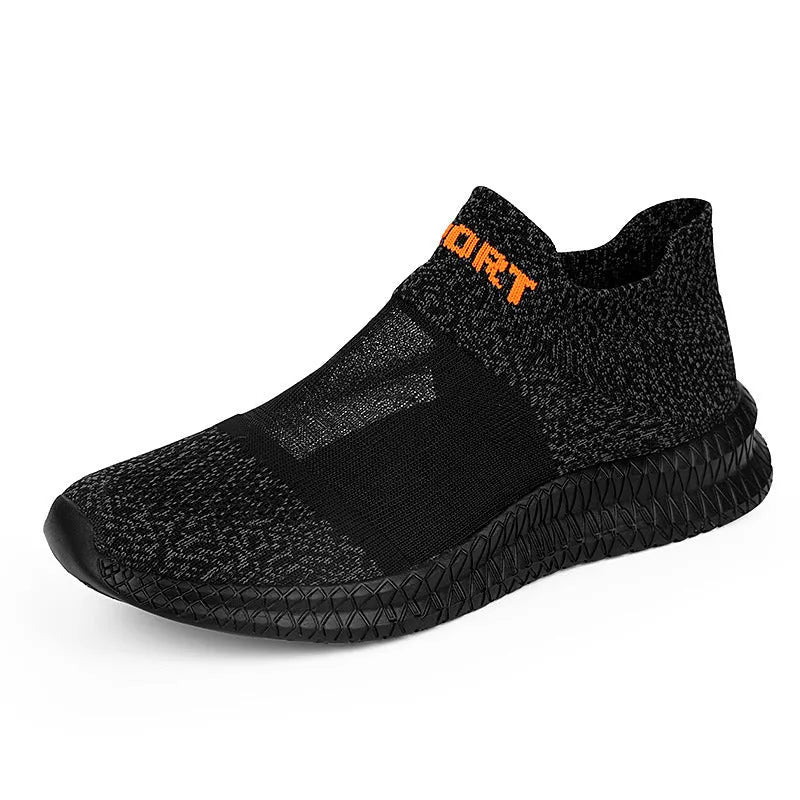 Flyknit woven sock shoes in khaki colour with lace-up closure and MD sole for casual wear and hiking