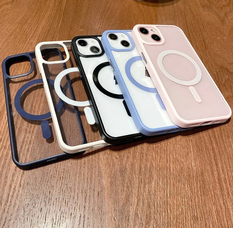 Transparent acrylic MagSafe iPhone case with magnetic suction for iPhone 12 and 13 Pro models