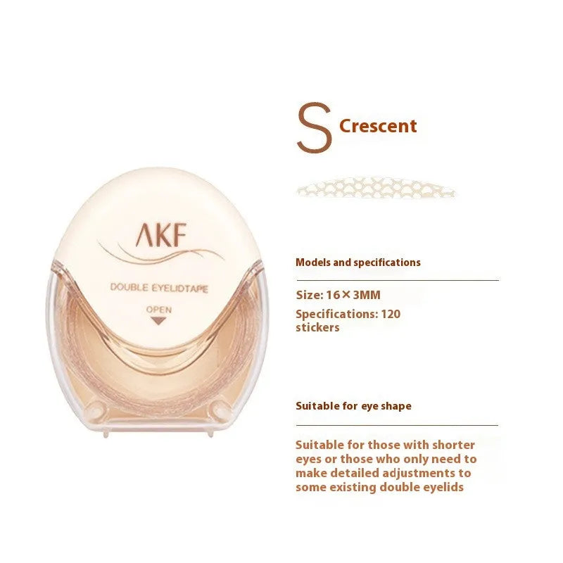 Roll of invisible lace double eyelid stickers with 120 crescent M shape natural traceless patches