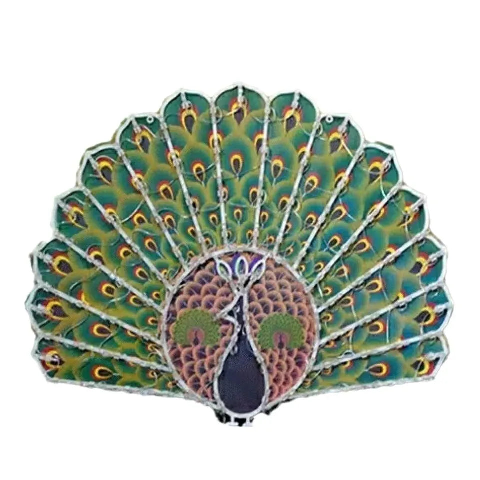 Christmas Festival outdoor decorative string lights with multiple coloured designs including peacock lamp, love heart, sunflower, and star shapes