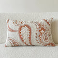 American-style jacquard cushion cover with a paisley and floral pattern in an amber colour.