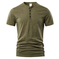 Men's slub cotton short sleeve casual shirt in solid colour options