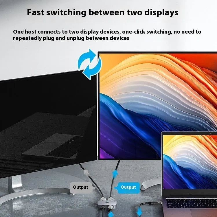 Alloy HDMI cable splitter for computer to television HD audio and video conversion in black or grey