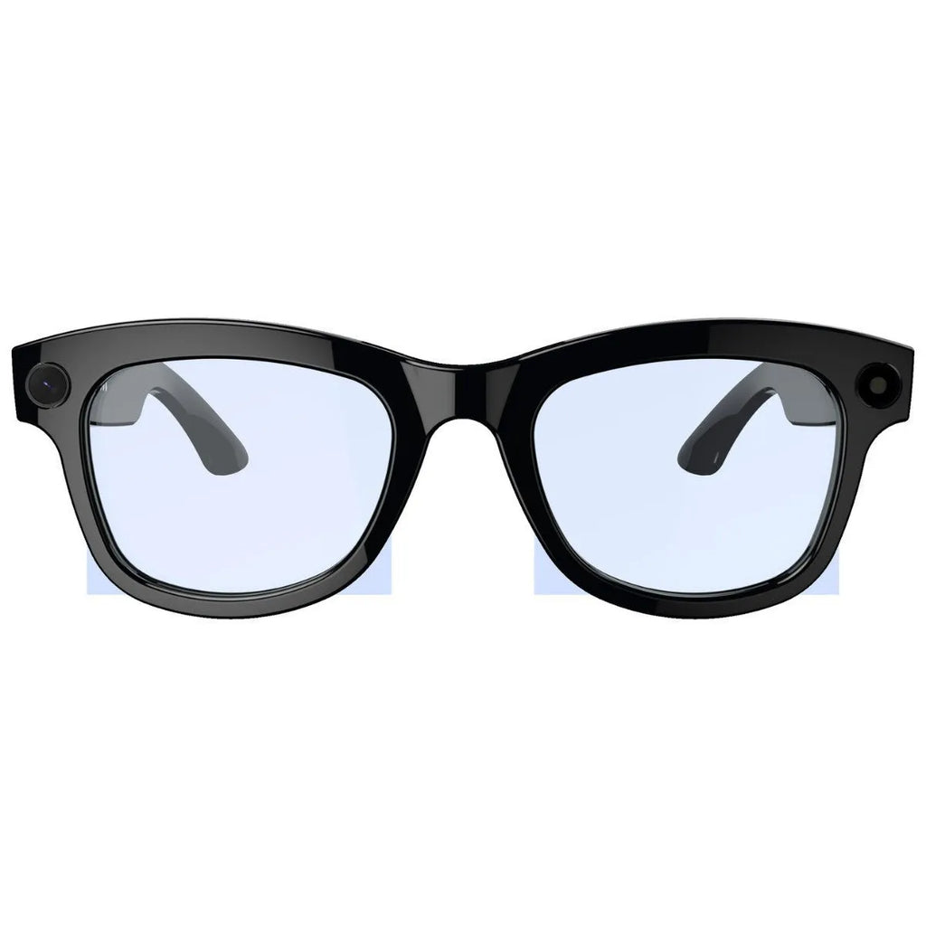 M01 AI Translation Video Glasses with HD camera on black and transparent lens options