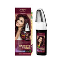Hair colouring comb and 200ml bottle of dye in Brown, Wine Red, or Dark Brown shade.