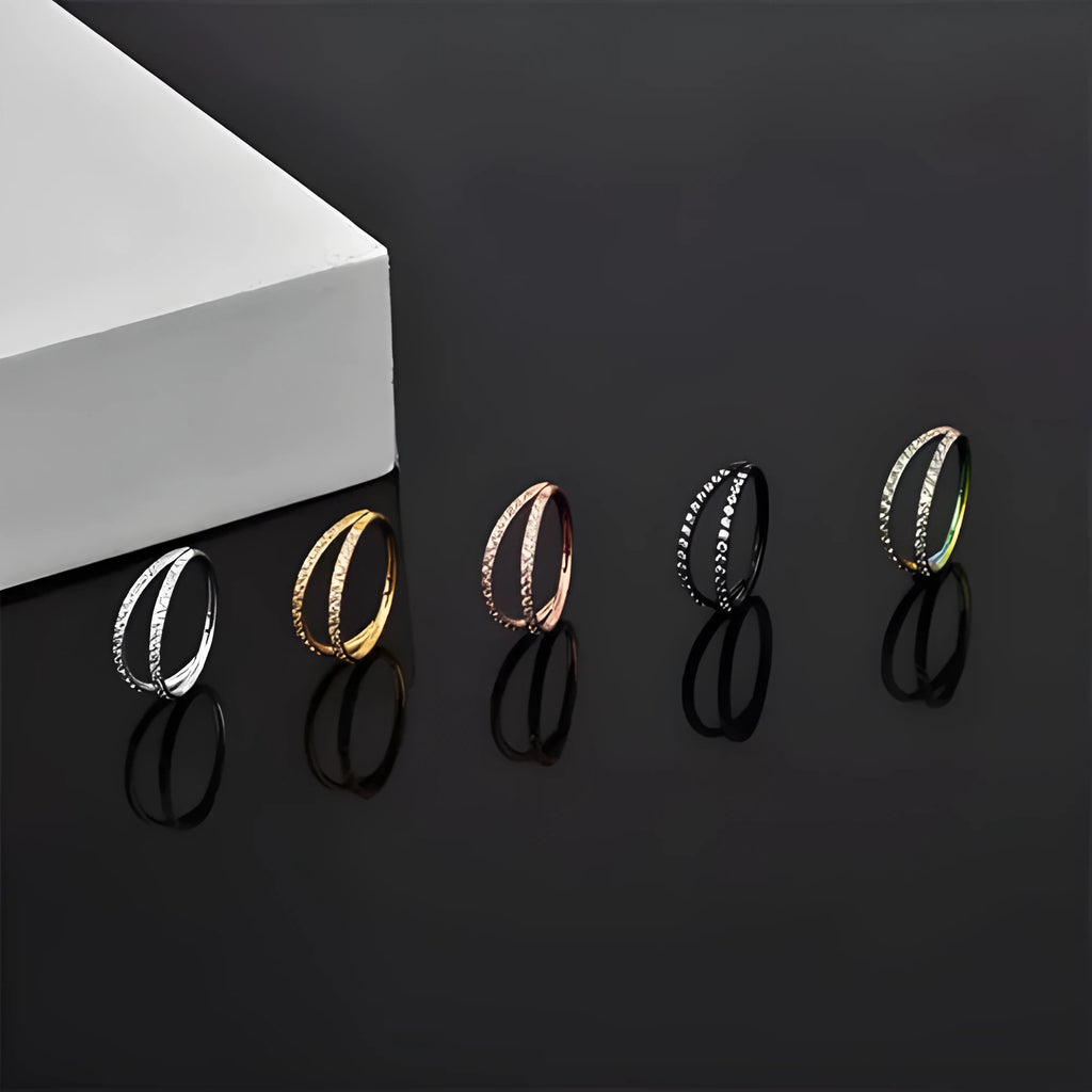 G23 titanium alloy lip nose ear rings with zircon diamond treatment in gold or steel colour