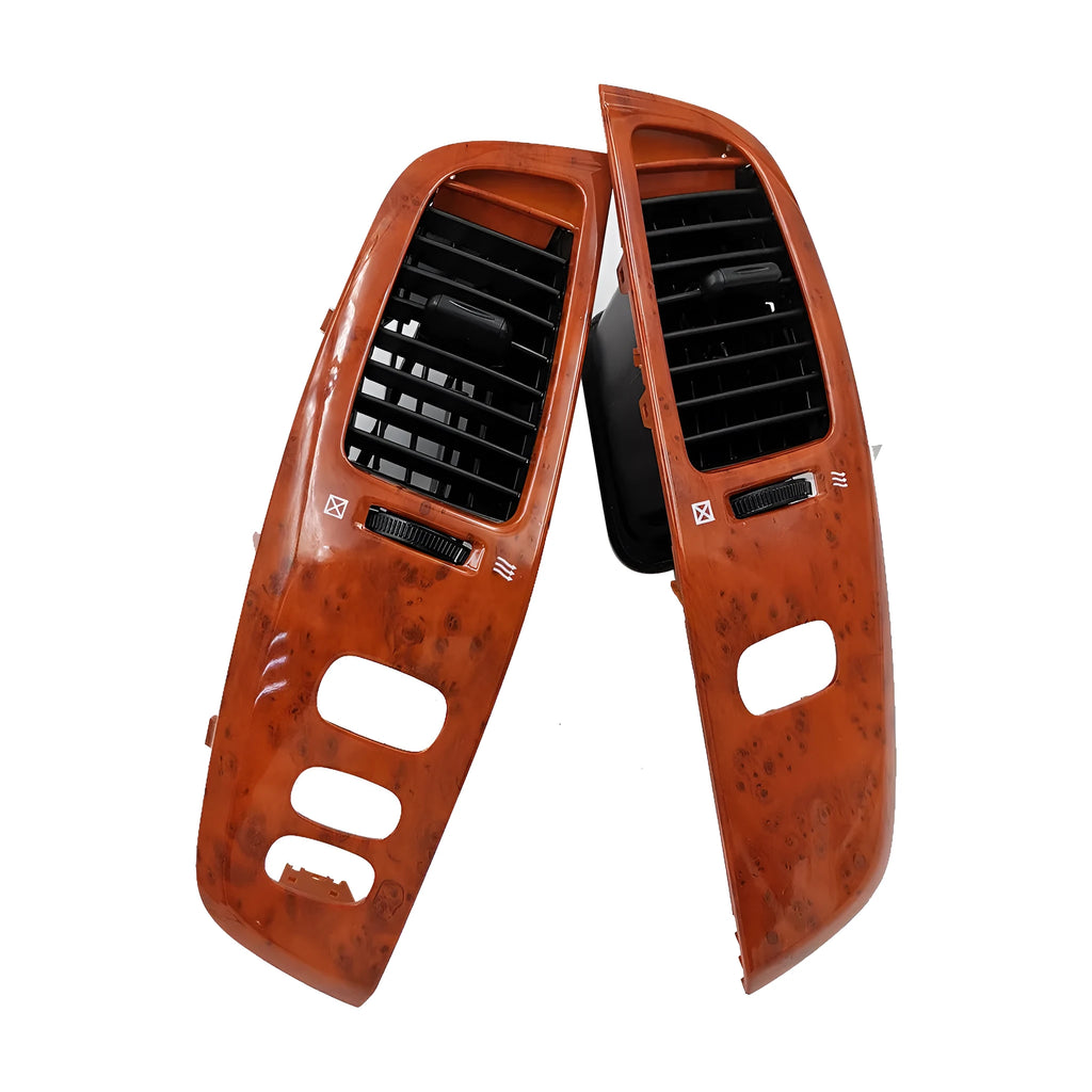 Peach wood coloured ABS plastic air outlet panel, a decorative cover for wall vents.