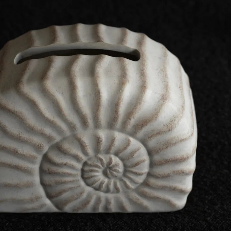 Resin tissue box cover with conch shell decoration in modern simple style