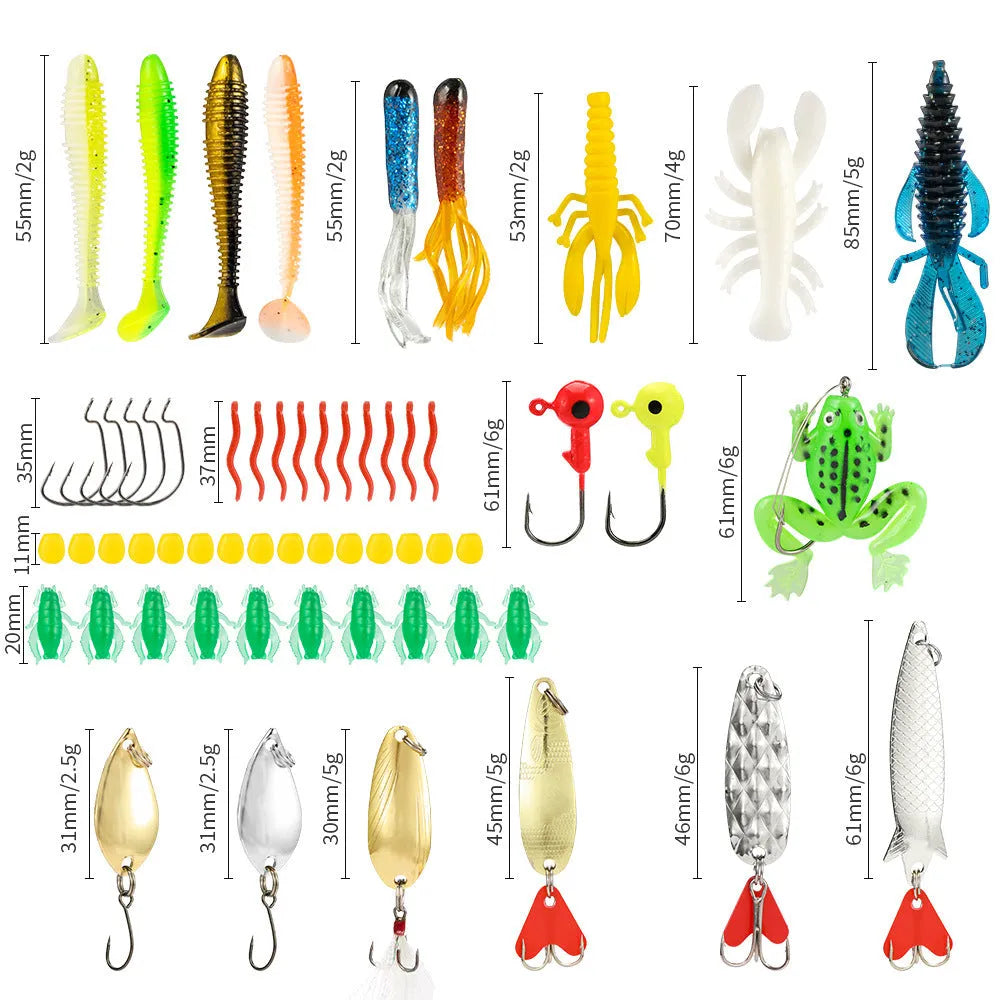 Christmas minnow bog fishing set with 24 metal lures in assorted styles and finishes
