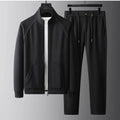 Men's slim fit stand collar casual sports suit in matching jacket and trousers