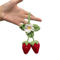 Handmade strawberry weaving pendant car decoration with lily of the valley hooks