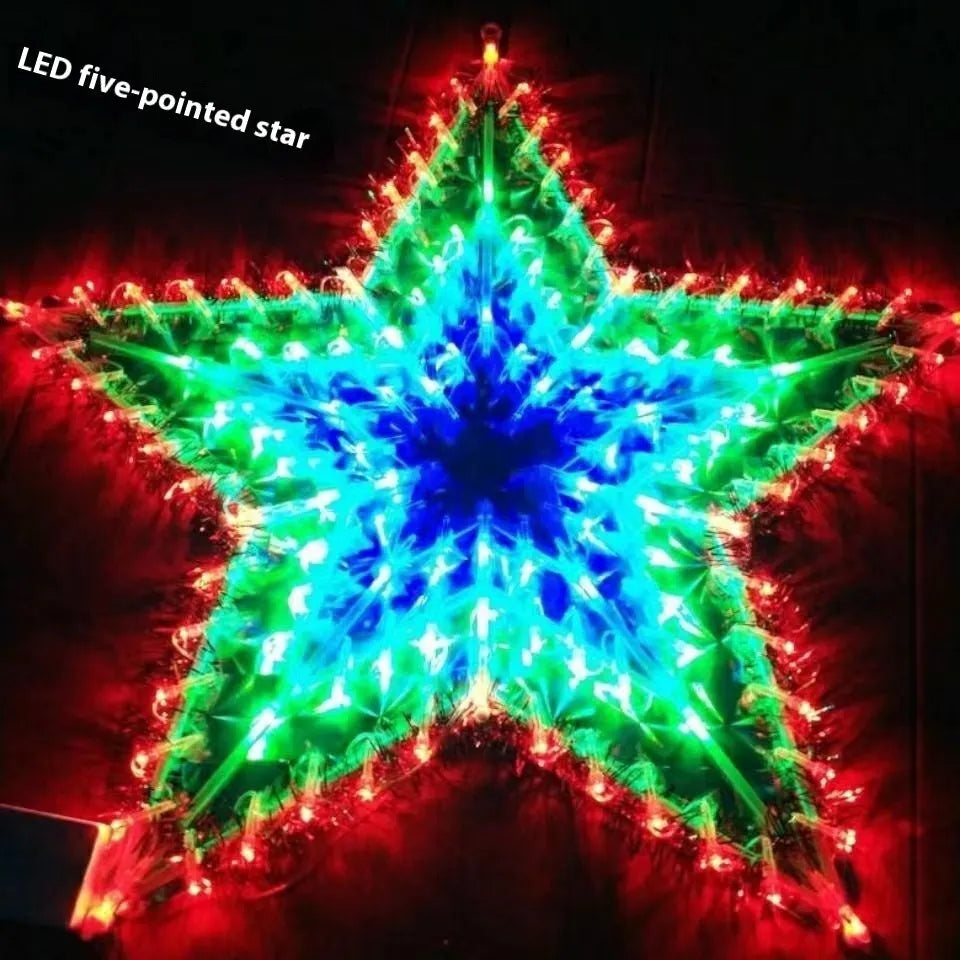 Christmas Festival outdoor decorative string lights with multiple coloured designs including peacock lamp, love heart, sunflower, and star shapes
