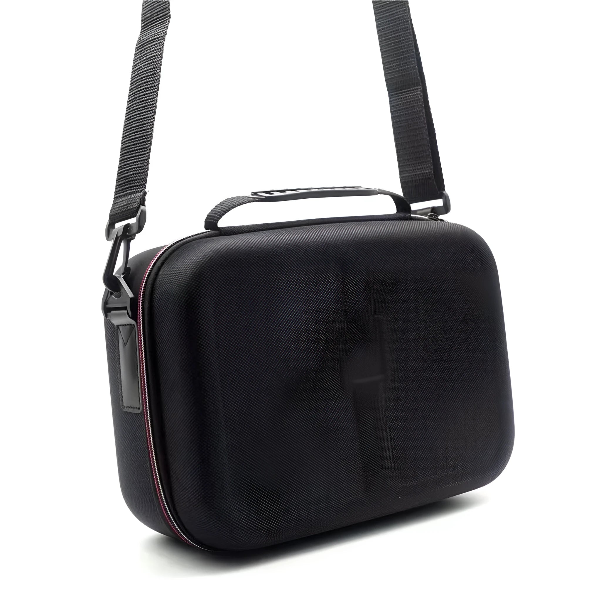 Black EVA game console storage bag with offset print design available in two sizes for hardware protection