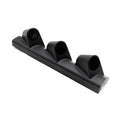 Black ABS plastic three-hole instrument stand for 52mm gauges in right-hand drive cars.