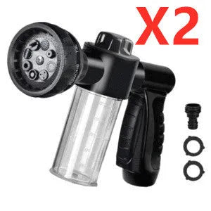 Green high pressure foam spray gun with adjustable nozzle for car washing and garden cleaning