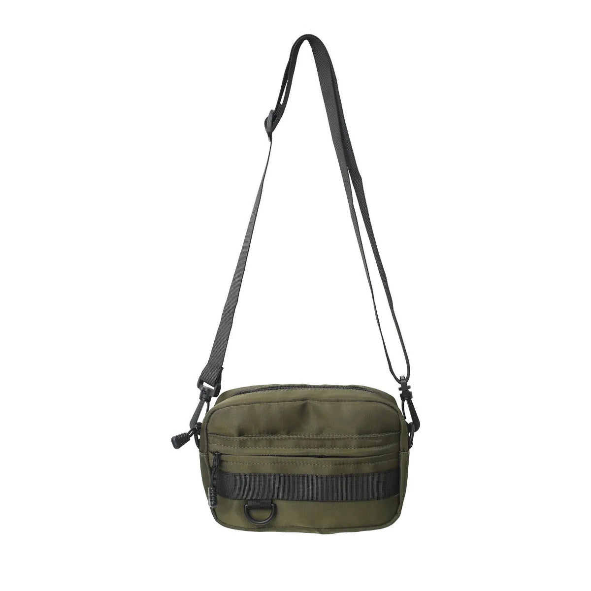 Men's street style messenger bag in solid colour with crossbody strap and nylon construction