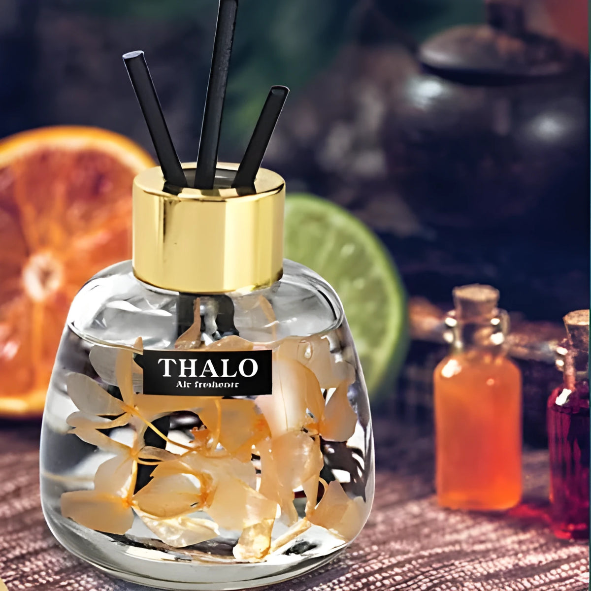 Glass car aromatherapy ornament in bottle shape with creative design for automotive decoration