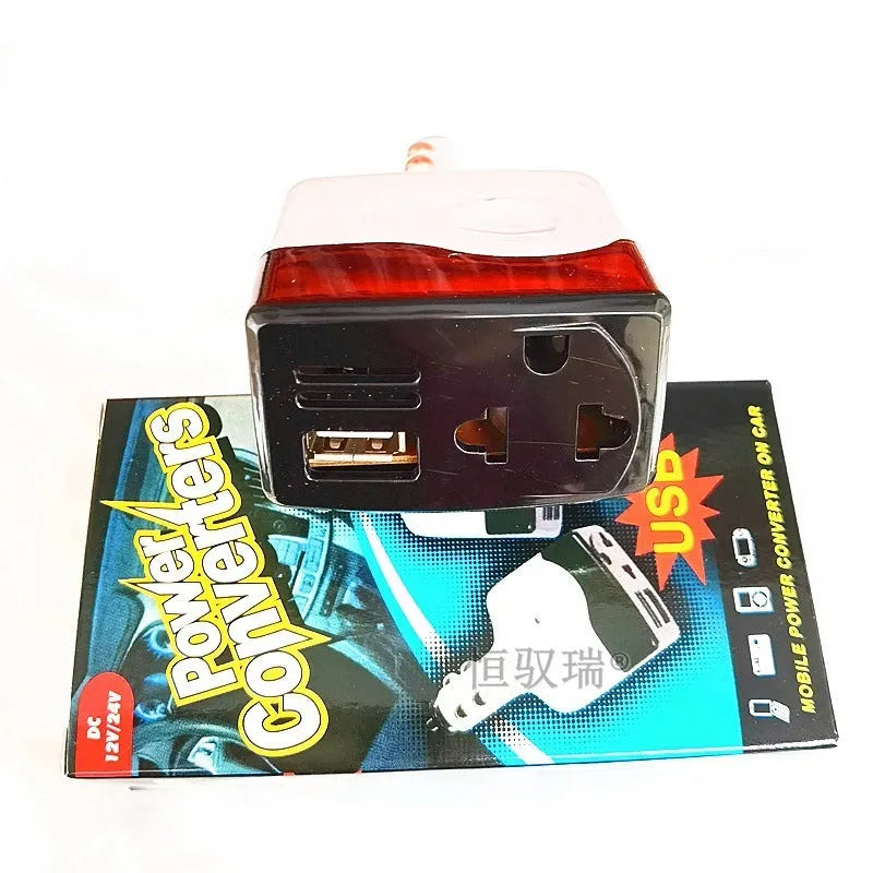 Car cigarette lighter charger transformer with USB port for mobile phone charging
