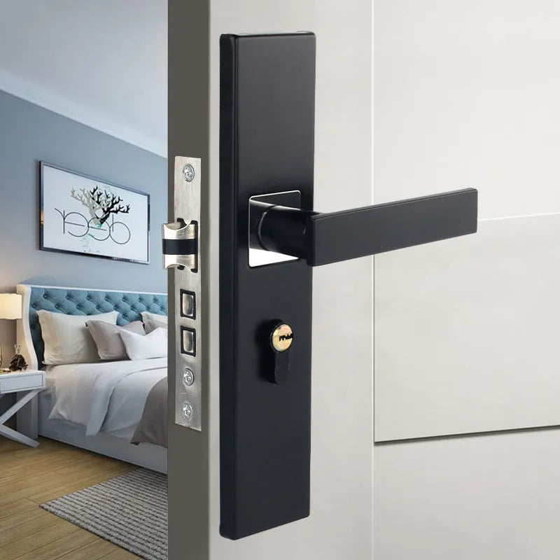 Aluminium alloy split magnetic door lock handle for timber doors with multiple style options
