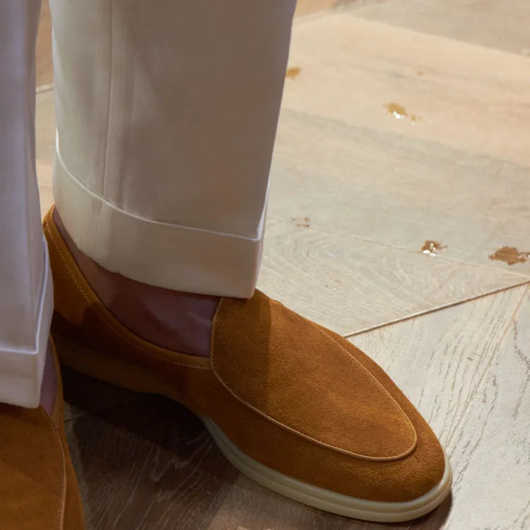 Men's British handmade leather loafers in multiple colours with TPR sole