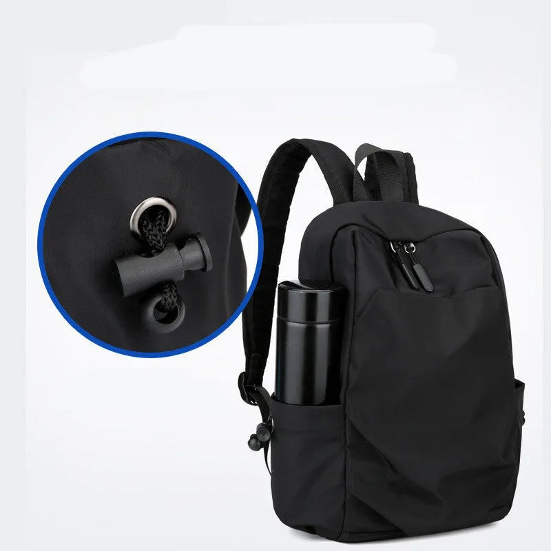 Oxford cloth backpack for men in black or gray with breathable design and polyester cotton lining