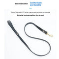 Black PU leather pet traction belt with metal clasps and adjustable length