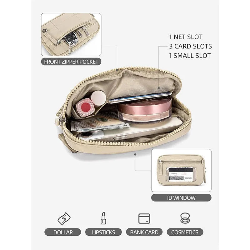 Waterproof quilted handbag with transparent deck section in urban simplicity style