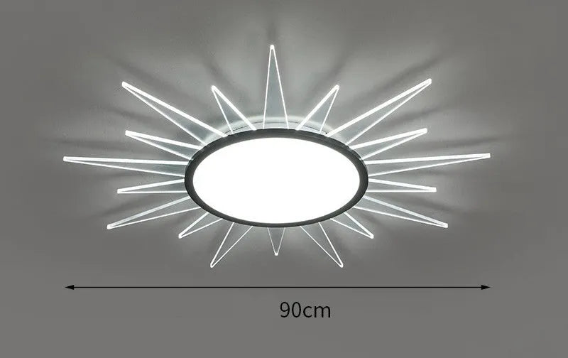 Round aluminium LED ceiling lamp with remote control in four size options for modern interiors