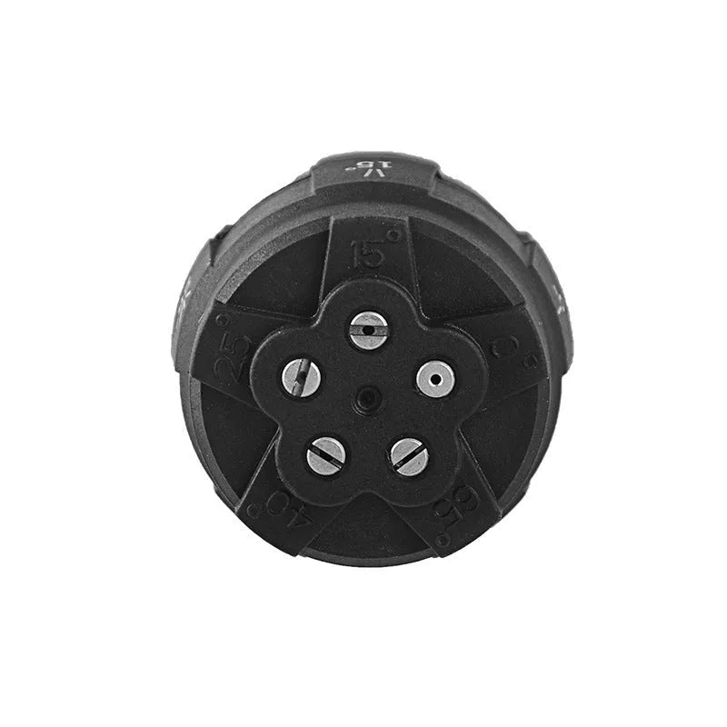 Five-in-one high-pressure water nozzle with engineering plastic construction for outdoor cleaning tasks