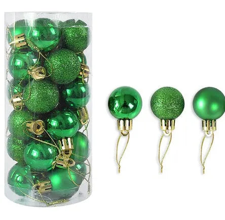 3cm shiny matte Christmas decoration balls in assorted colours showing electroplated finish