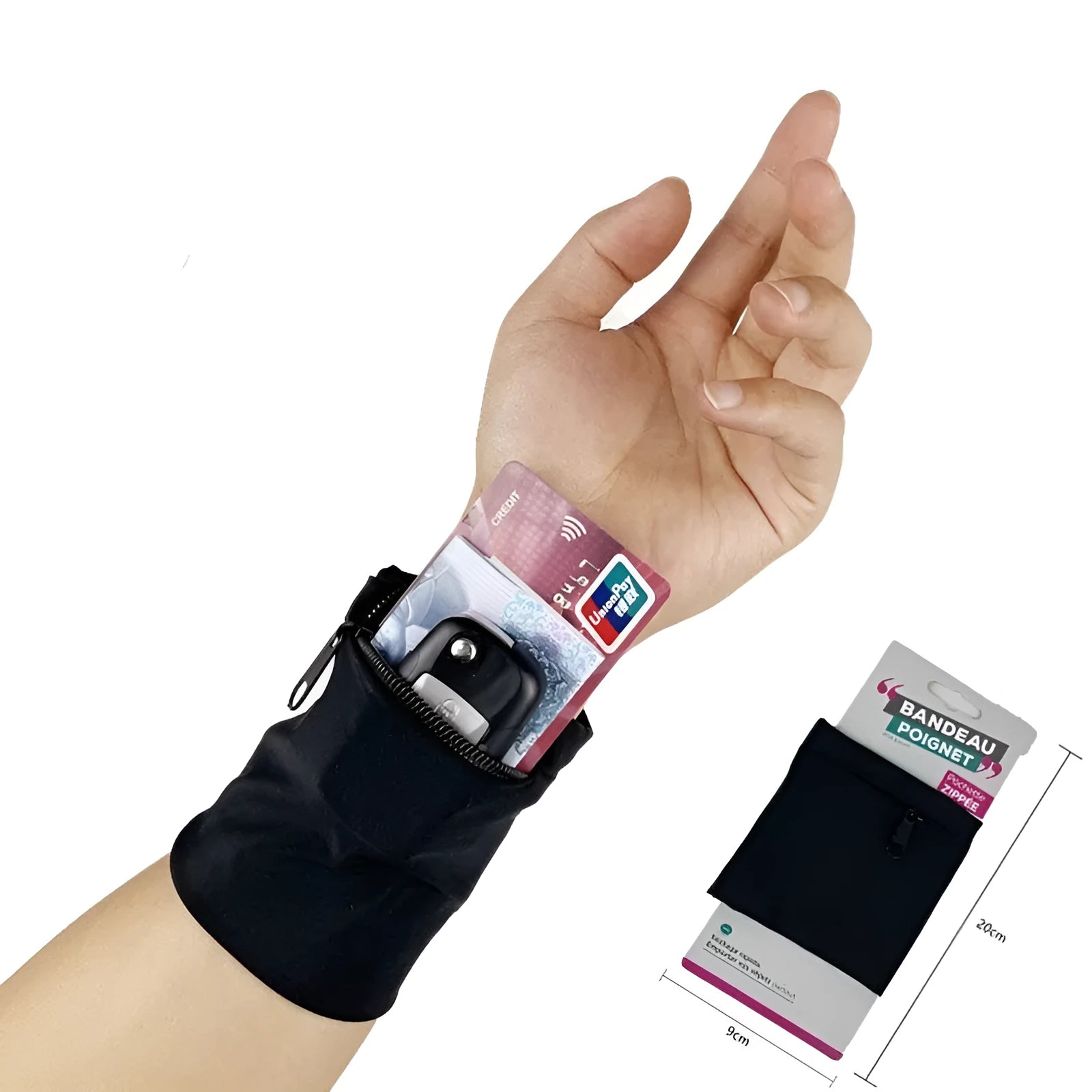 10cm by 10.5cm mobile phone wrist bag armband sleeve for camping and fitness