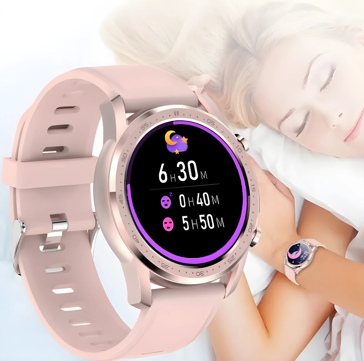 Youth2 smart bracelet with body temperature monitoring on a wrist, showing its black zinc alloy case and screen.