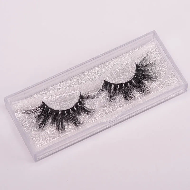 5D mink false eyelashes set with double headed brush and hair cap