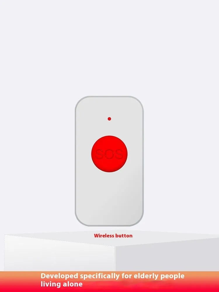 White emergency alert buzzer unit with separate emergency buttons for elderly care