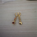 Women's heart-shaped alloy earrings in gold and silver electroplated colour options