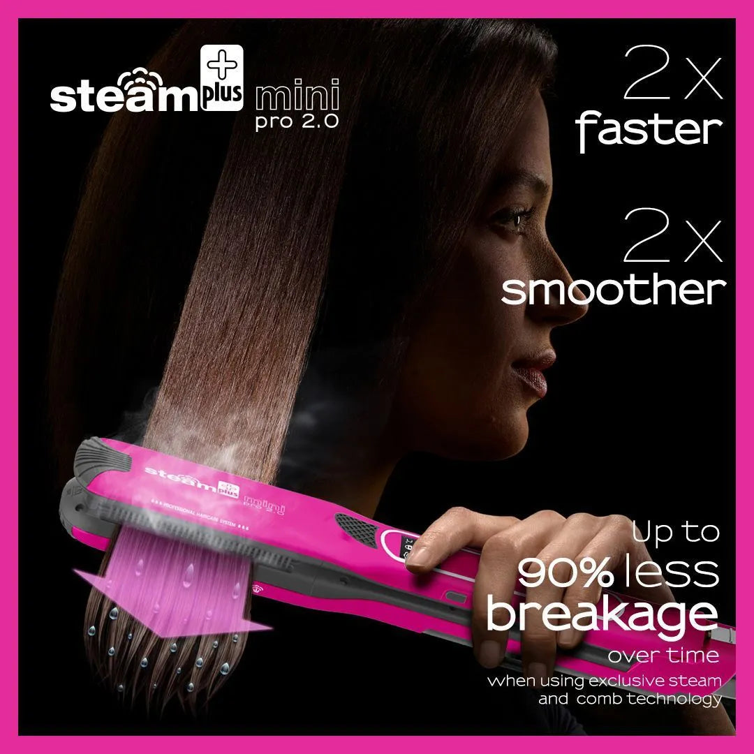 Mini steam splint spray hair straightener in three colour options for curling and straightening