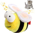 Yellow flannelette bee-shaped electronic cat toy with motion-activated squeaking functionality