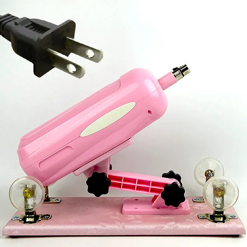 Purple automatic telescopic thrusting sex toy for women on a white background.