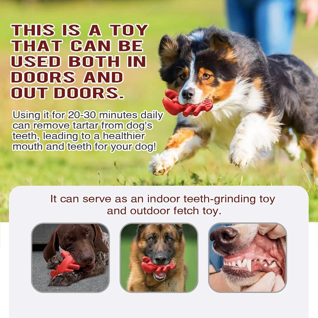 Red hard dog chew toy for aggressive chewers measuring 170mm for large breed dogs