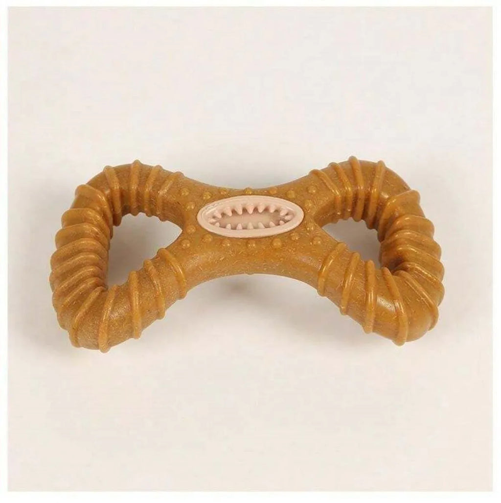 Durable dog chew bone toy in 8shape and Y shape designs for teeth cleaning and interactive play