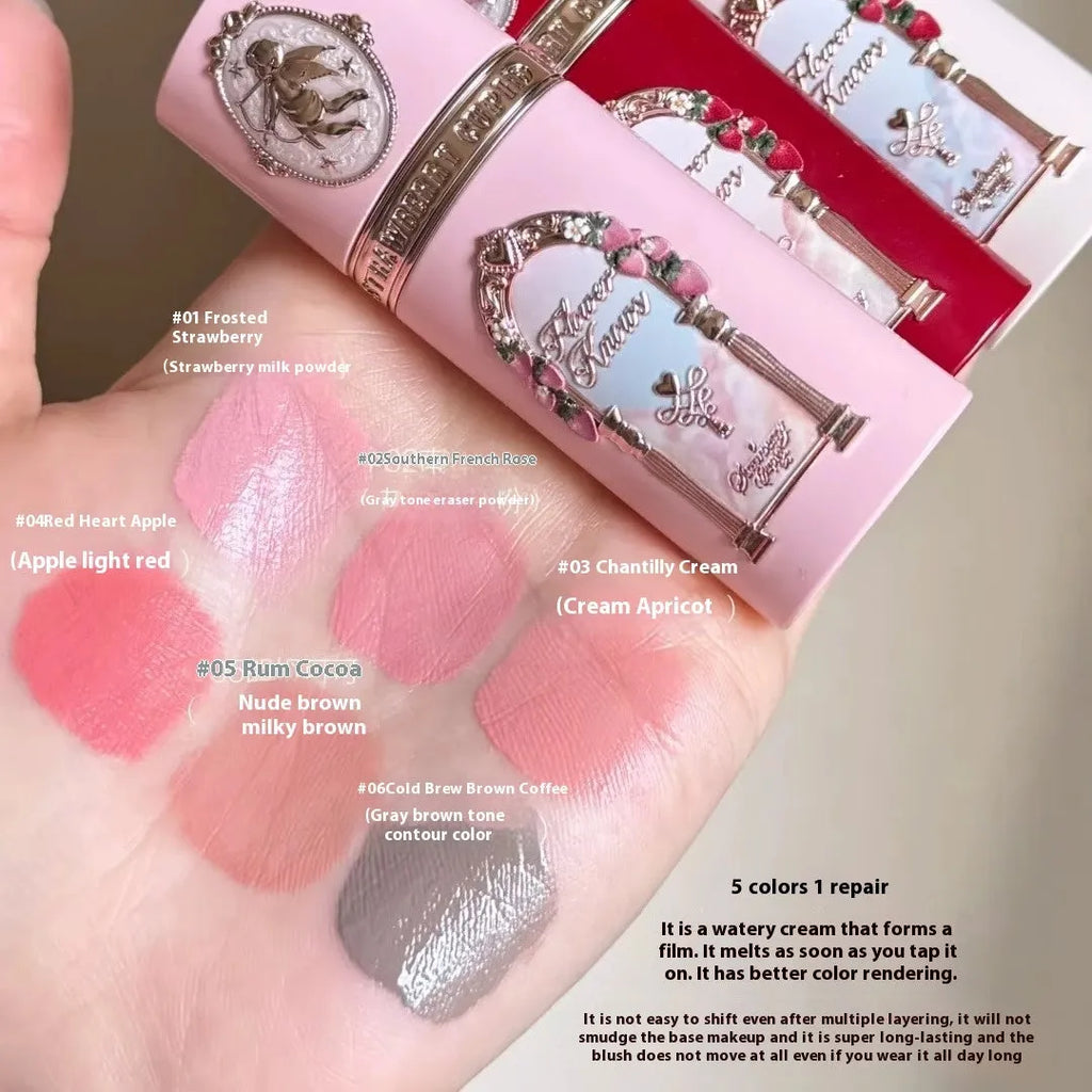 Cupid series liquid blush bottle in one of six available shades for natural cheek colour