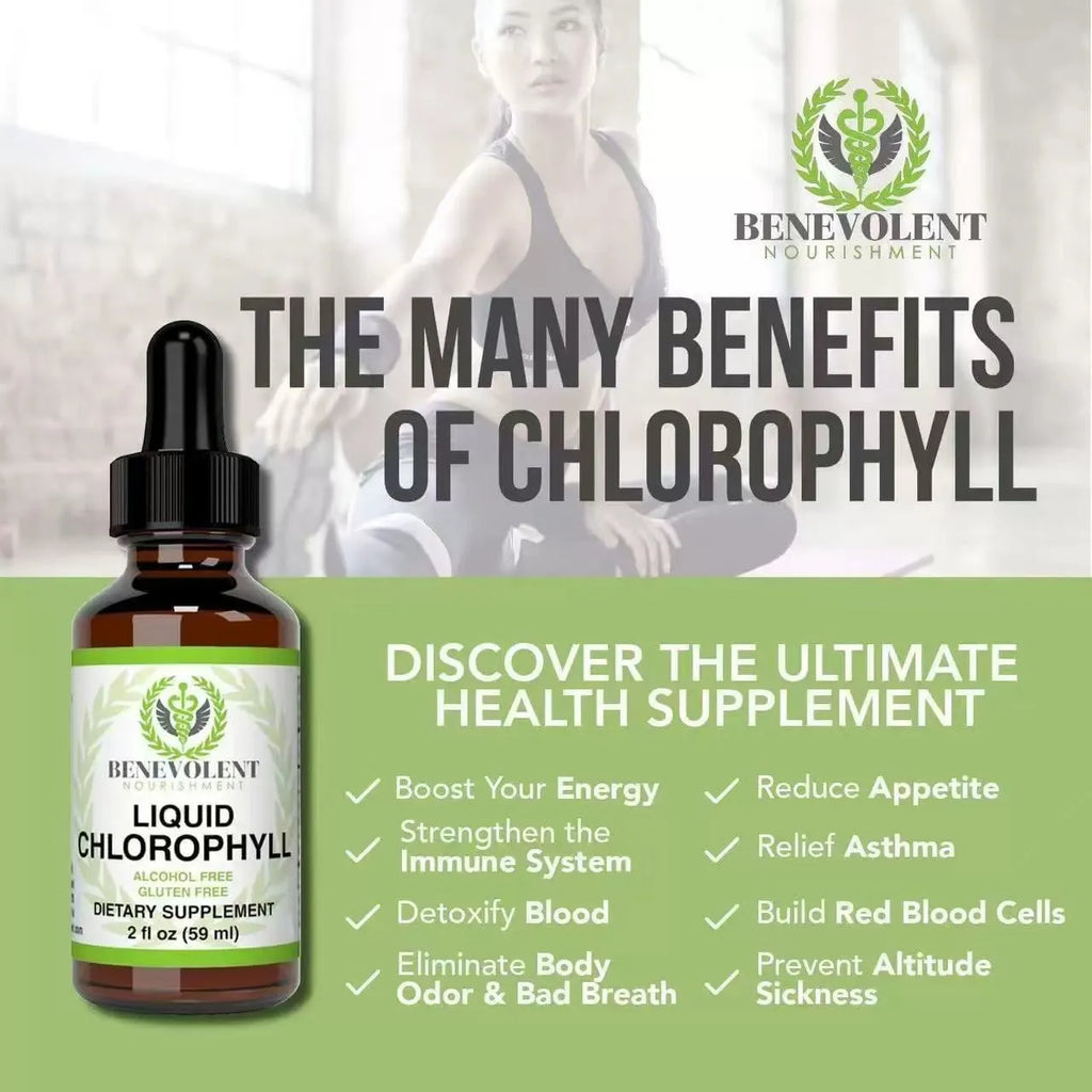 60ml bottle of natural liquid chlorophyll drops for adult intestinal care