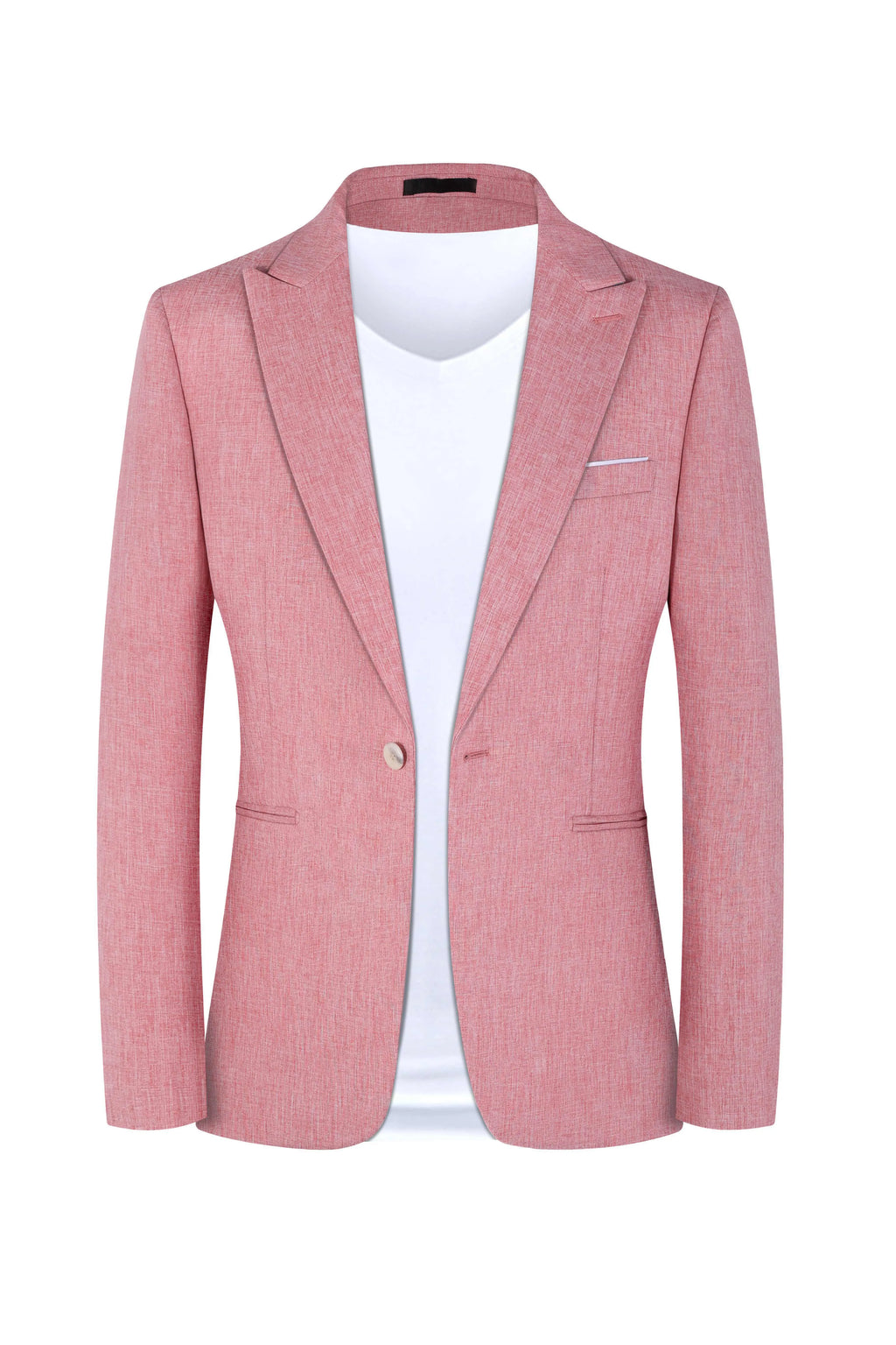 Men's casual Western style suit jacket in pink or light blue for spring summer wear