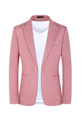 Men's casual Western style suit jacket in pink or light blue for spring summer wear