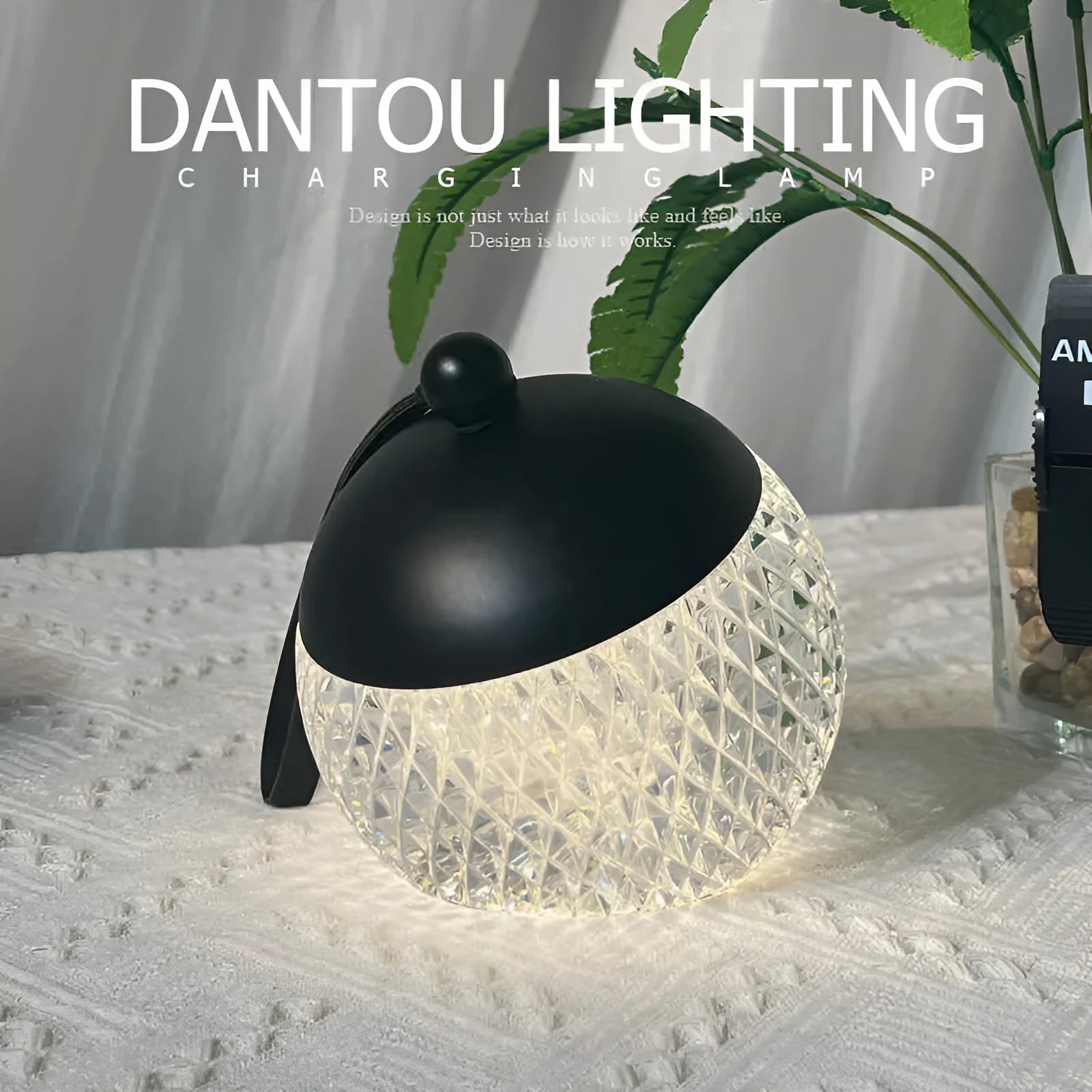 Portable small night lamp with dimmable LED, touch switch, aluminum and acrylic body in 12CM size