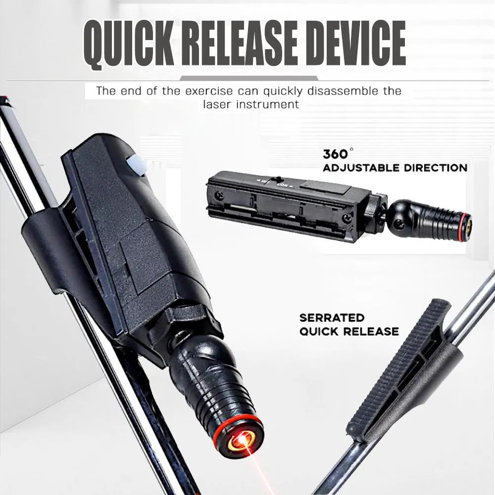 Black golf laser aiming instrument with push rod laser sight for putting alignment practice