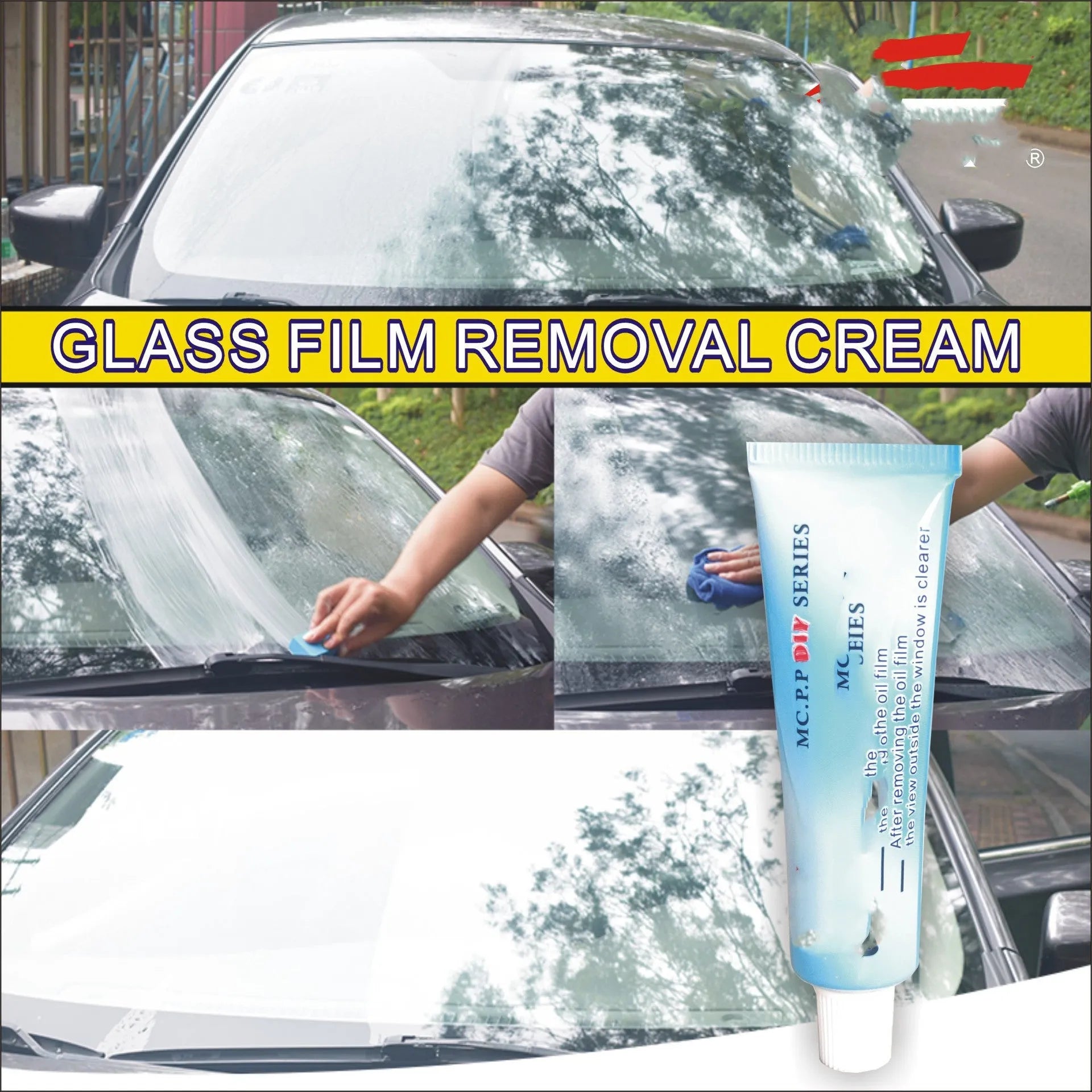 Automotive glass anti-fog cleaning product with 15ml rainproof agent in white English version bag