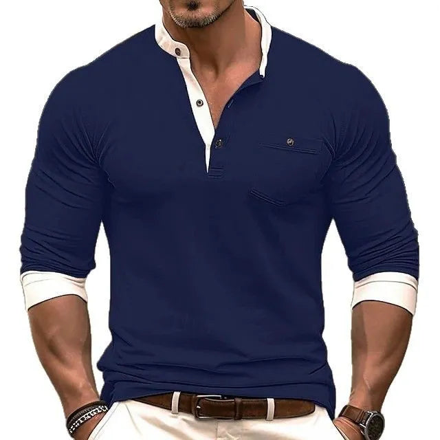 Men's cotton long sleeve round neck t-shirt in solid colour available in multiple sizes