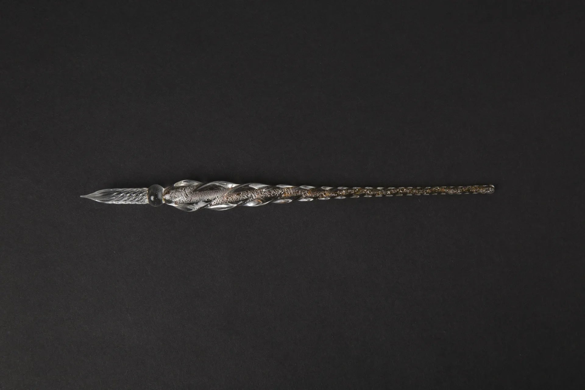 Glass crystal pen with coloured glaze finish and transparent signature section